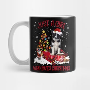 Border Collie Just A Girl Who Loves Christmas Mug